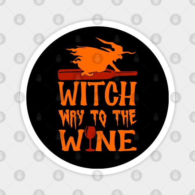 Halloween Which way to the wine? Magnet by Lin-Eve